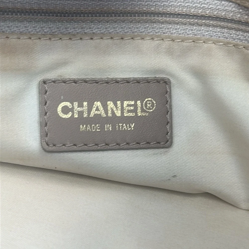 Chanel Travel Line tote in light beige / pale pinkish canvas